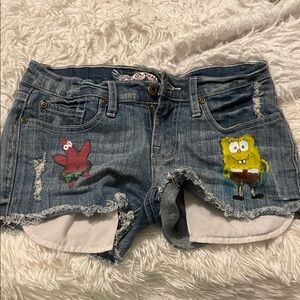 So Nikki Blue Denim Cartoon Character Jean Shorts